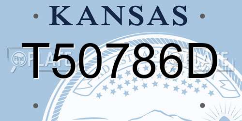 T50786D Kansas License Plate