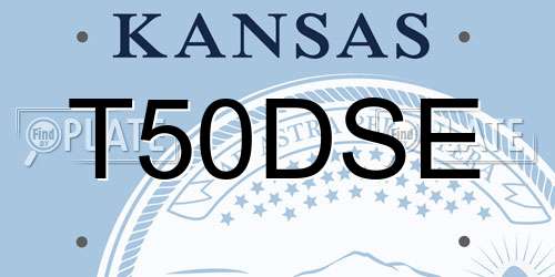 T50DSE Kansas License Plate