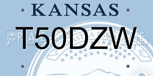 T50DZW Kansas License Plate
