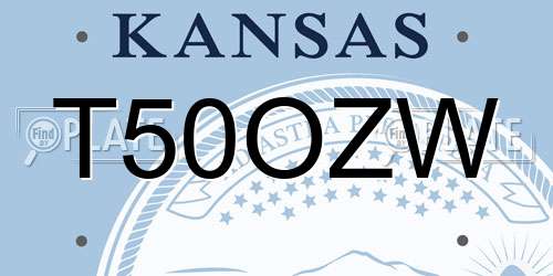 T50OZW Kansas License Plate