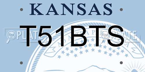 T51BTS Kansas License Plate
