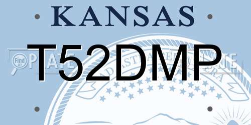 T52DMP Kansas License Plate