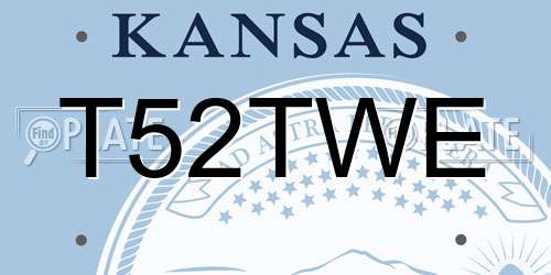 T52TWE Kansas License Plate