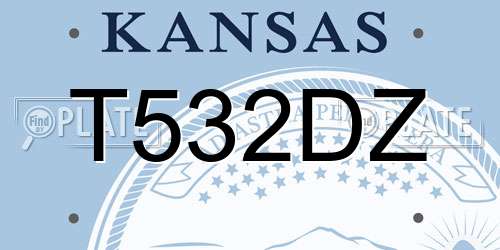T532DZ Kansas License Plate