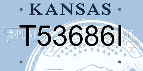 T53686I Kansas License Plate