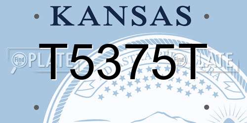 T5375T Kansas License Plate