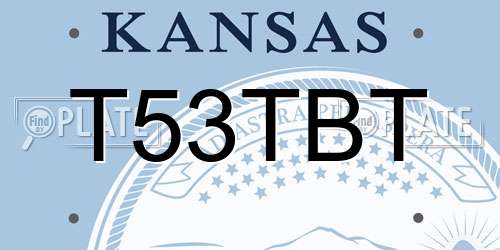 T53TBT Kansas License Plate