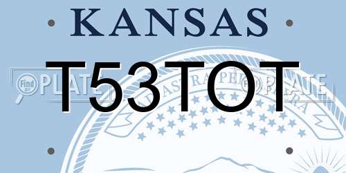 T53TOT Kansas License Plate