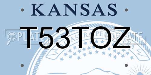 T53TOZ Kansas License Plate