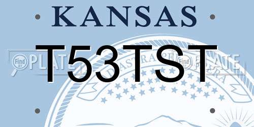 T53TST Kansas License Plate
