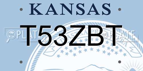 T53ZBT Kansas License Plate
