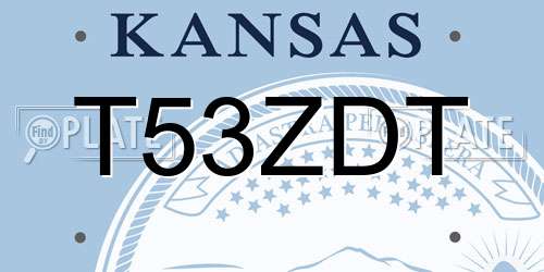 T53ZDT Kansas License Plate