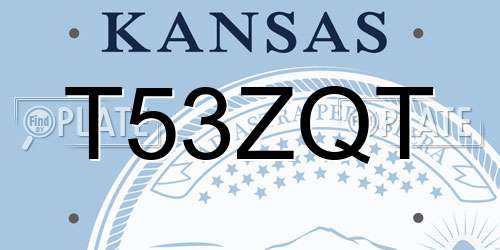 T53ZQT Kansas License Plate