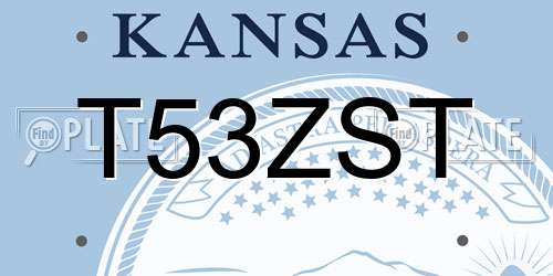 T53ZST Kansas License Plate