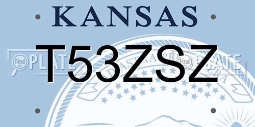 T53ZSZ Kansas License Plate
