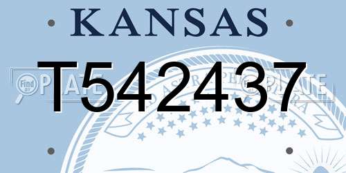 T542437 Kansas License Plate