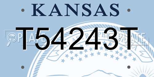 T54243T Kansas License Plate