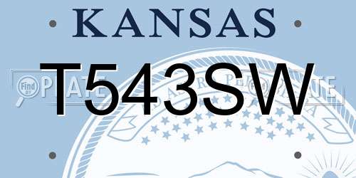 T543SW Kansas License Plate