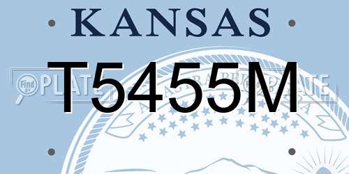 T5455M Kansas License Plate