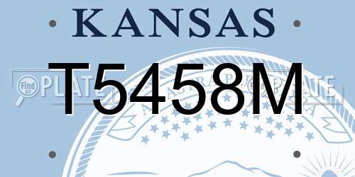 T5458M Kansas License Plate