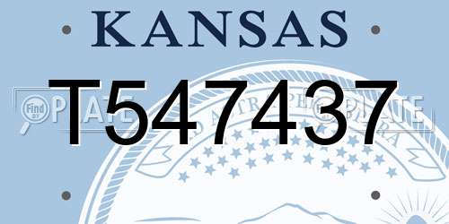 T547437 Kansas License Plate