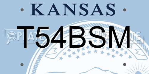 T54BSM Kansas License Plate