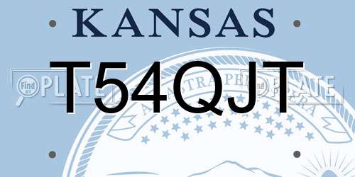 T54QJT Kansas License Plate