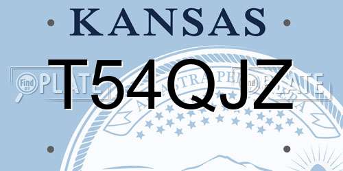 T54QJZ Kansas License Plate