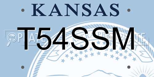 T54SSM Kansas License Plate