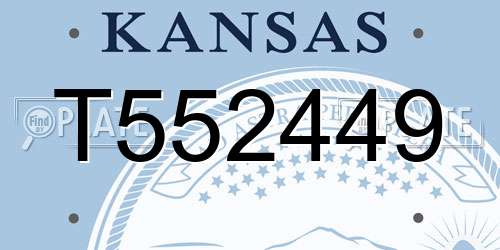 T552449 Kansas License Plate