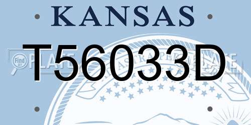 T56033D Kansas License Plate