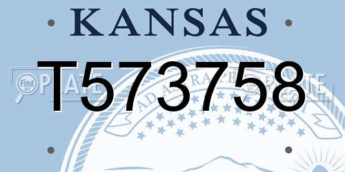 T573758 Kansas License Plate