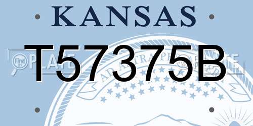 T57375B Kansas License Plate
