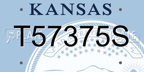 T57375S Kansas License Plate