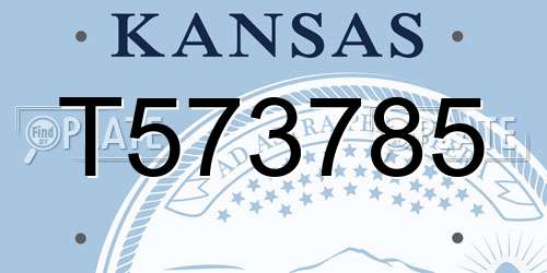 T573785 Kansas License Plate