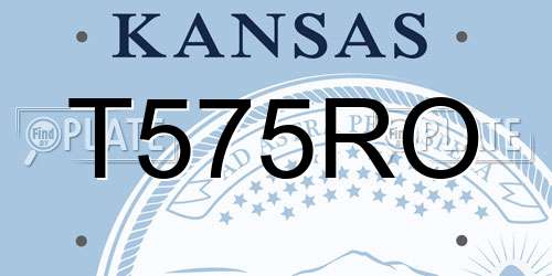 T575RO Kansas License Plate