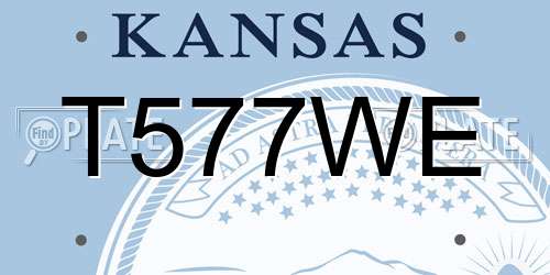 T577WE Kansas License Plate