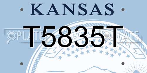 T5835T Kansas License Plate