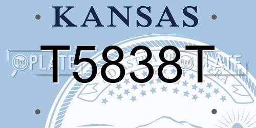 T5838T Kansas License Plate