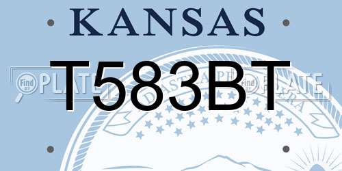 T583BT Kansas License Plate