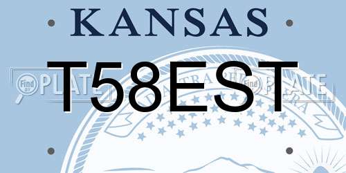 T58EST Kansas License Plate