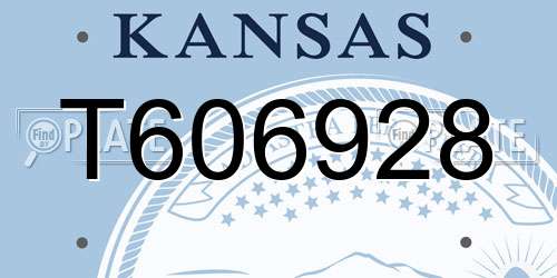 T606928 Kansas License Plate