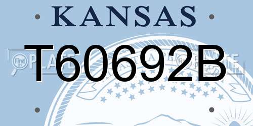 T60692B Kansas License Plate
