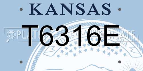 T6316E Kansas License Plate