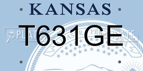 T631GE Kansas License Plate