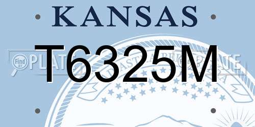 T6325M Kansas License Plate