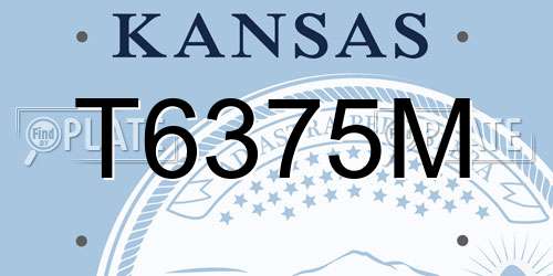 T6375M Kansas License Plate