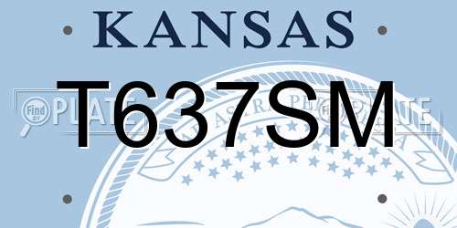 T637SM Kansas License Plate