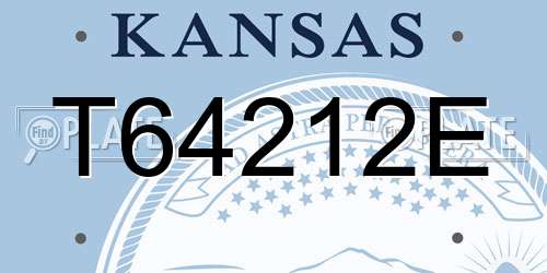 T64212E Kansas License Plate