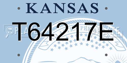 T64217E Kansas License Plate